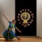 5x8ft Arangetram Natraj Backdrop Cloth Banner Hindu God Dancing Shiva Nataraja Indian Hindu Banner for Home Decor Temple Wall Hanging Photo Background for Indian Themed Party Decor